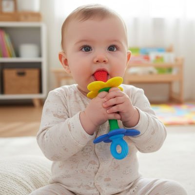 Anneau de dentition | Apaisant en silicone pour bébé - Mamanbebebynina