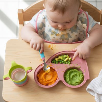 Assiette bébé ventouse antidérapante | SécuRepas - Mamanbebebynina